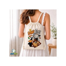 Ghostbastır Design Looney Tunes Büzgülü Keten Çanta C176 Bej
