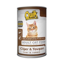 Quik Ciğerli ve Tavşanlı Konserve Yetişkin Kedi Maması 415 G