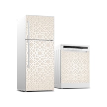 Siyah Beyaz Minimal Geometrik Buzdolabı Ve Bulaşık Makinesi Kaplama Sticker Folyo İkili Set
