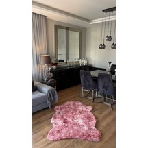 Batik Tavşan Somon Yumuşak Dokulu Peluş Halı Tek Kafa Post