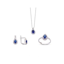 Kuyumcudukkani Safir Renk Orta Taşlı Mini Set -24070-w-blu 10 Beyaz