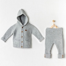 Andywawa Unisex Bebek Triko 2'li Takım Gri Melanj Ac24335
