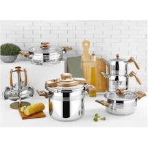 Kahramanlar Bahar 18 Parça Çeyiz Seti-siyah Altın - Gri