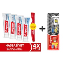 Colgate Sensitive Sensifoam Diş Macunu 75 Ml X 4 Adet + Zig Zag Charcoal 1+1 Orta Sert Diş Fırçası Hassasiyet