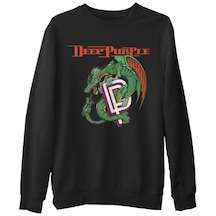 Deep Purple Siyah Erkek Kalın Sweatshirt