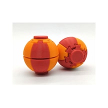 Alvera Press Küresi 3d Baskı Dönüşen Mekanik Fidget Stres Oyuncağı-kırmızı-turuncu