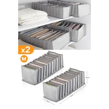 Serstil 2 Adet - 11 Gözlü Gri Benekli Çekmece İçi Düzenleyici Organizer Medium Diğer