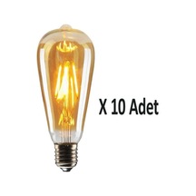 4w Dim Rustik Led Ampul Sarı Işık Armut Edison Ampul 10 Adet Diğer