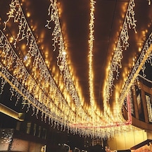 4 Metre 18 Dallı Saçak Perde Led Işık 18 Dallı Saçak Led Işık Gün Işığı Salkım Led Işık Eklemeli