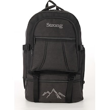 Sr-03 Unisex Kanvas Kumaş Laptop Bölmeli Outdoor Sırt Çantası Dağcı Sırt Çantası Escp01 Siyah