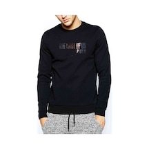 The Last Of Us Part 3 Baskılı Siyah Erkek Örme Sweatshirt (528865239)