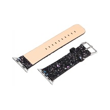 Ally Apple Watch 7-8 45mm 6-5-4 44mm Kordon Kayış Deri Sim İşlemeli 3-2-1 42mm- 5775 Renk: Gümüş