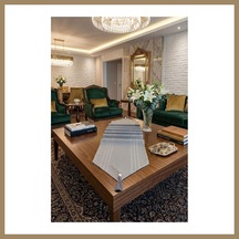Bezos Çizgili Tek Runner, Colber Tek Runner 40x140cm Gri 22