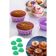 Pratik 18 Li Mini Kek Kalıbı Kurabiye Muffin Kalıpları Silikon