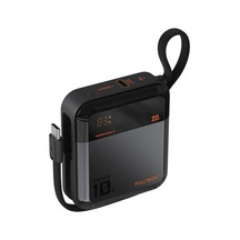 10.000 Mah Mini Type-c Kablolu 20w Hızlı Şarj Fultech Lcd Ekranlı Taşınabilir Powerbank