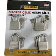Master Çelik Asma Kilit 55 Mm 4 Lü Set