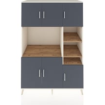 Kronos Dolap 10 Raflı 6 Kapaklı 132x59x195 Aytaşı-antrasit/çam Aytaşı