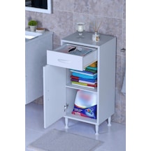 Eliusta Fre 45 Cm Çok Amaçlı Dolap 1 Raflı Tek Çekmeceli Banyo Mutfak Dolabı 45x88x32,5 Cm Organizer Dolap Beyaz