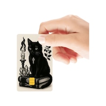 Gothic Cat Temalı Parlak Kredi/banka Kart Kaplama Sticker Standart
