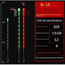 1 Adet Süper Parlak Led Balıkçılık Akıllı Şamandıra Üst Aydınlık Gece Balıkçılık Şamandıra Üst Cr425 Pil B15-bite Hook Color Change