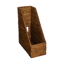 Kouboo La Jolla Rattan Magazine File Basket, Honey/brown P, Honey/brown, 26.67 X 11.43 X 30.48 Cm