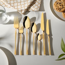 Nehir Marbella Titanium 12 Kişilik 84 Parça Kutulu Çatal Kaşık Bıçak Takımı Altın