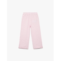 Koton Pamuklu Yumuşak Dokulu Fırfırlı Geniş Paça Pantolon Pembe 5smg40054aw Gül