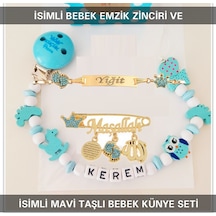 Sahi Aksesuar İsimli Bebek Emzik Zinciri Ve İsimli Bebek Künye Seti Bezyı756 Pembe
