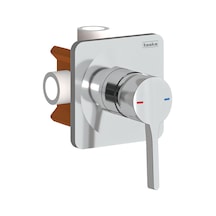 Teska Kare Tek Yönlü Banyo Batarya Gövdesi-krom Krom