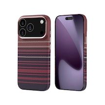 Apple iPhone Uyumlu 17 Pro Kılıf Ultra İnce Magsafe Karbon Fiber Görünümlü İnce Hafif Pazarplus Kırmızı