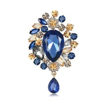 Mavi Broş Avrupa Ve Amerikan Lüks Süper Flaş Kristal Broş