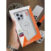 Apple iPhone 16 Pro Max Magsafe Uyumlu Silikon Kılıf Soocase661 Şeffaf