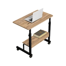Yükseklik Ayarlı Raflı Laptop Sehpası ve Çalışma Masası - Çam Atlantik Çam