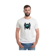 Selçuklu Mavi Kartalı Göktürk Baskılı Beyaz Erkek Tshirt