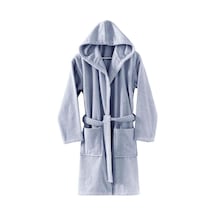 Menderes Home Cotton Collection Bukle Medium Kapşonlu Bornoz Düz Gri