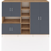 Hyperion Dolap 13 Raflı 6 Kapaklı 220x44x163 Çam-antrasit/çam Çam-antrasit/çam
