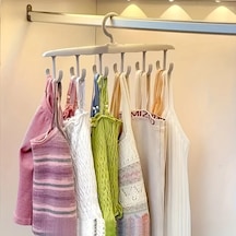 Dashanshop Gary 12 Kancalı Döner Askılık Dayanıklı Plastik Dolap Organizer gri