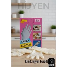 Transformacion 6'lı Kutulu Latex Eldiven Hijyenik, Esnek Ve Çok Amaçlı Kullanım İçin 722247