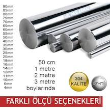 Paslanmaz Krom Çubuk (Dolu Mil) 304 Kalite (Boy Ve Çap Seçeneği)