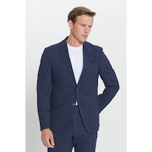 AC&Co / Altınyıldız Classics Erkek Lacı Slim Fit Dar Kesim Mono Yaka Gofre Desenli Yünlü Takım Elbise Lacı