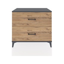 Hyperion Şifonyer 2 Çekmeceli 88x44x80 Antrasit-çam Antrasit