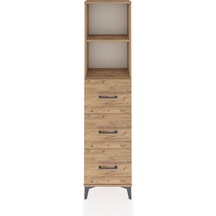 Arges Dolap 2 Raflı 3 Çekmeceli 44x30x182 Çam-çam Çam