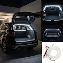 Araba Otomobil Ön Arka Bagaj İçi Aydınlatma Neon Led Şerit Kayar Modlu 12v 4 Metre Beyaz