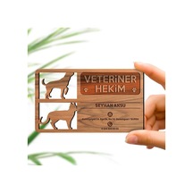 Kişiye Özel Mesleki veteriner Hekim Ahşap Kartvizit (Model 2-4) 5
