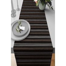Siyah Çizgi Desenli Premium Masa Örtüsü Runner Rnr167n11