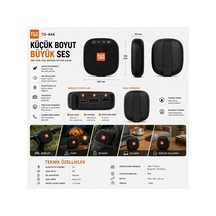 T&g Tg-444 Bluetooth 5.4 Taşınabilir Mini Hoparlör 5w Ipx6 Suya Dayanıklı Fm Radyo Usb Siyah