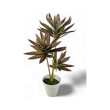 Yapay Çiçek Pembe Yukka Ağacı 60cm 3dal Salon Çiçeği Beyaz Saksılı Yapay Bitki