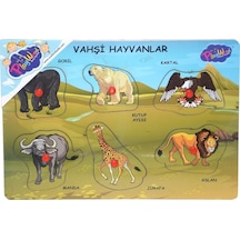 Ony-328 329 Onyıl  Ahşap Tutmalı Vahşi Hayvanlar