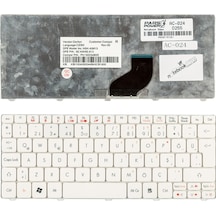 Acer Uyumlu Aspire One D257E, D260, D270, D521, Notebook Klavye Beyaz Beyaz