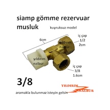 Siamp Gömme Rezervuar Musluğu 3/8 Kuyruksuz Kısa Model Sarı